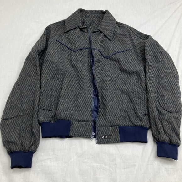 The Unbranded Brand Other - Vintage Traditional 1980's 80's Wool Clay Jacket Full Zip Blue See Measurements